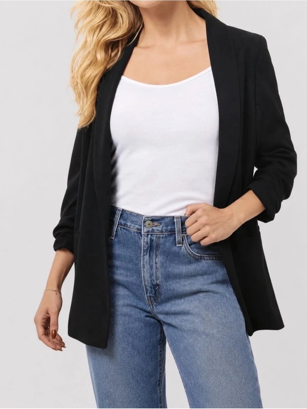 Dakota Blue Black Crepe Blazer